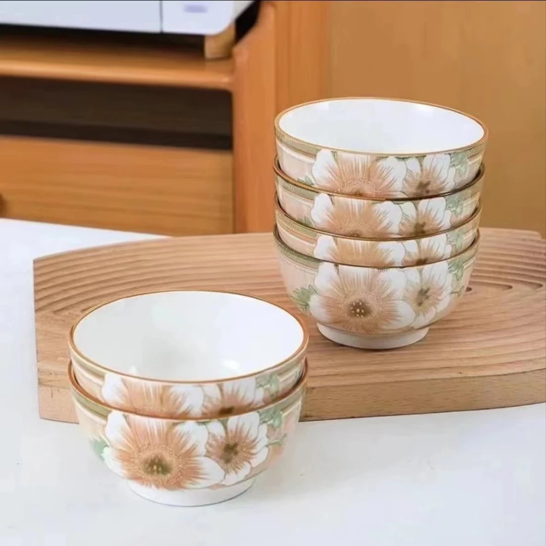 【发山茶花4.5碗8只】破损丢件联系客服 非指甲油
