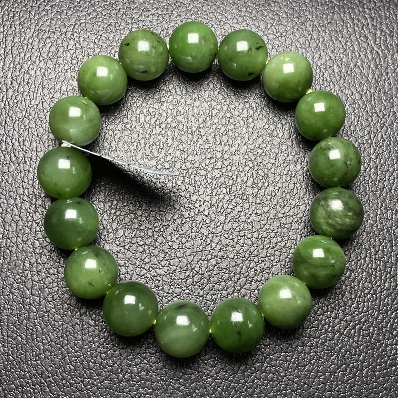 天然和田玉碧玉手串红皮老料白加绿阳绿单圈男女款尺寸12mm