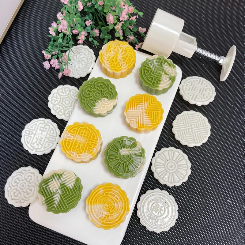 2025新款做冰皮月饼模具绿豆糕压模75g糕点手压式烘焙家用模子