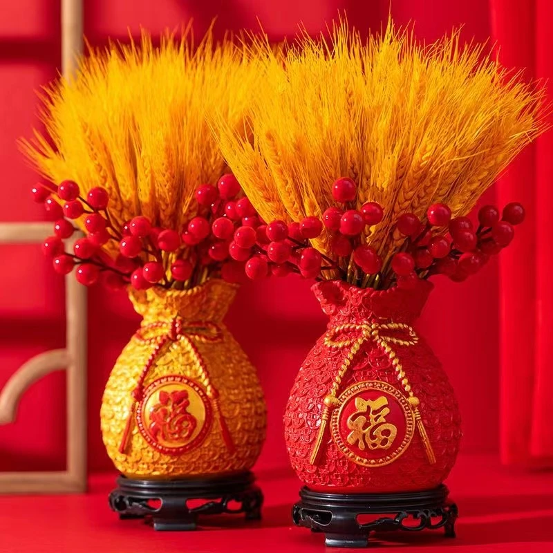 麦穗干仿真花束客厅酒柜摆设黄金大麦新年结婚开业装饰品小麦摆件