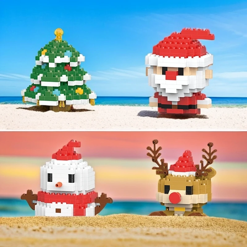 圣诞经典款儿童小颗粒积木创意礼物diy益智卡通动手拼装积木玩具