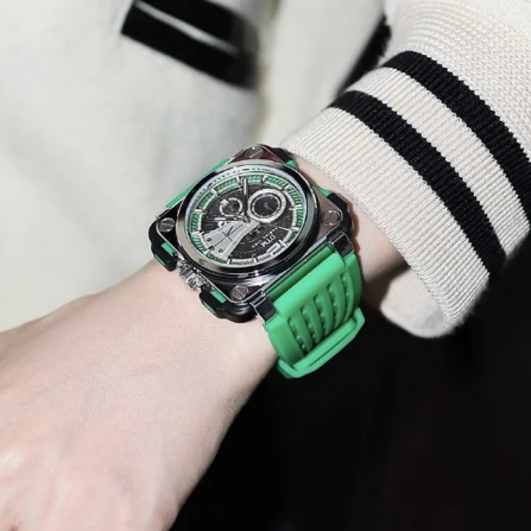 【YIHAN】正品新款多功能夜光日历情侣方形时尚手表防水休闲手表