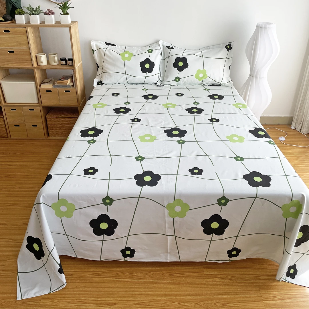 B4521 纯棉大帆布双人床单 藤条花朵230*250学生百搭可爱时尚亲肤