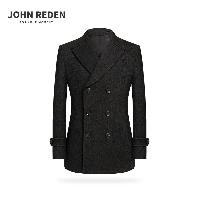 【加厚羊绒短款大衣】2025秋冬男士黑色羊毛大衣休闲短款大衣