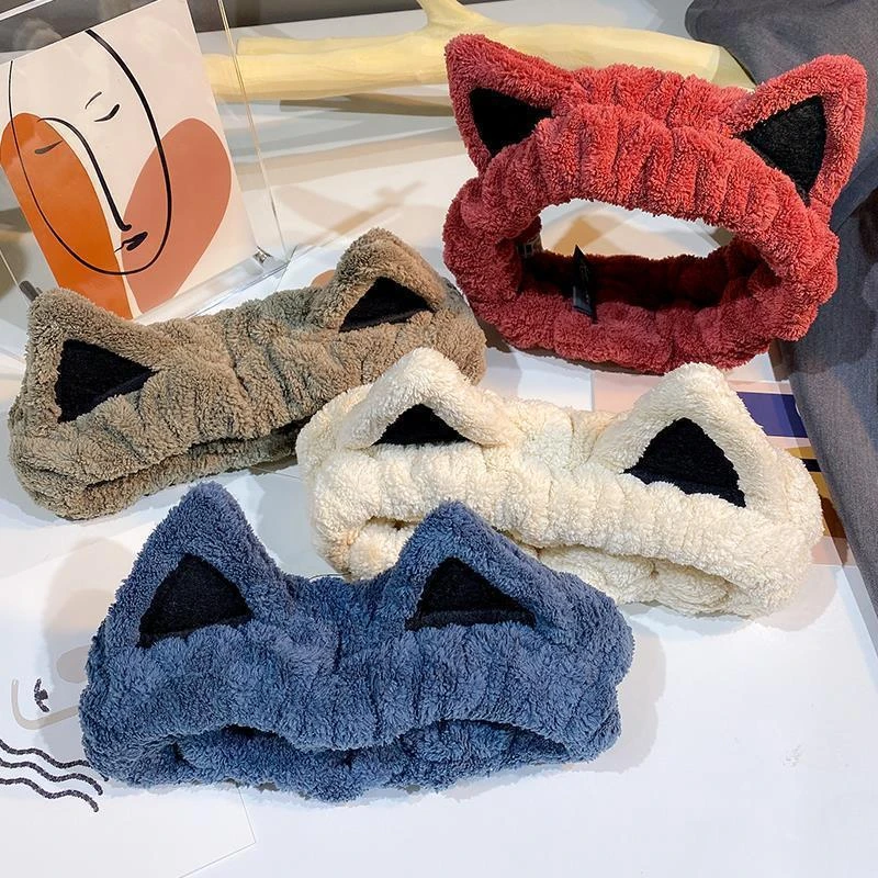 网红可爱猫耳朵束发带秋冬化妆宽边头箍发箍爆款头饰头套头带Z