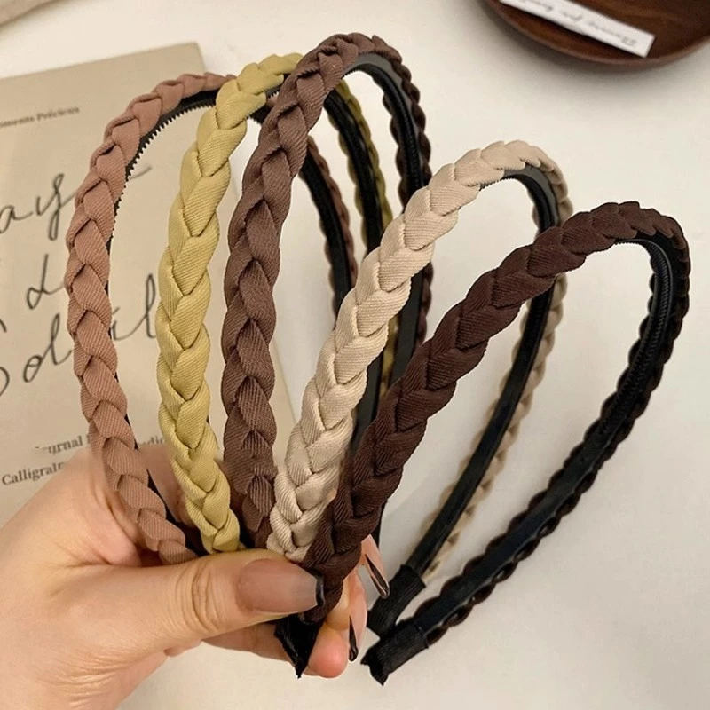 2023年新款细款编织交叉麻花发箍简约复古耐用高颅顶头箍压发发Z
