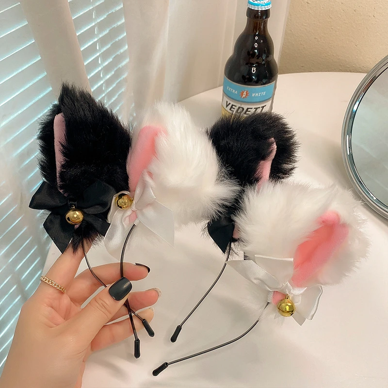 猫耳朵铃铛发箍狐狸头箍个性网红发夹可爱主播拍照蝴蝶结发饰Z