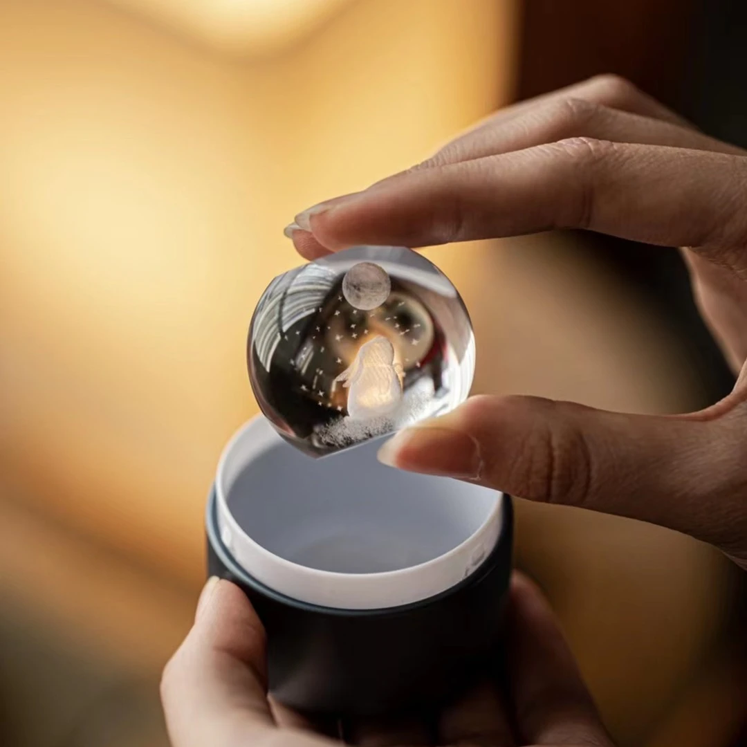 三柒陶坊 迷兔盖置水晶玻璃琉璃紫砂壶盖置托茶道架创意配件