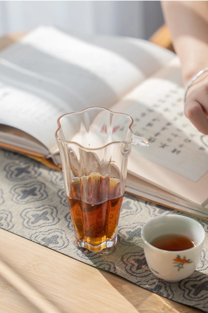 【三柒陶坊】花苞绿茶玻璃公道杯匀杯