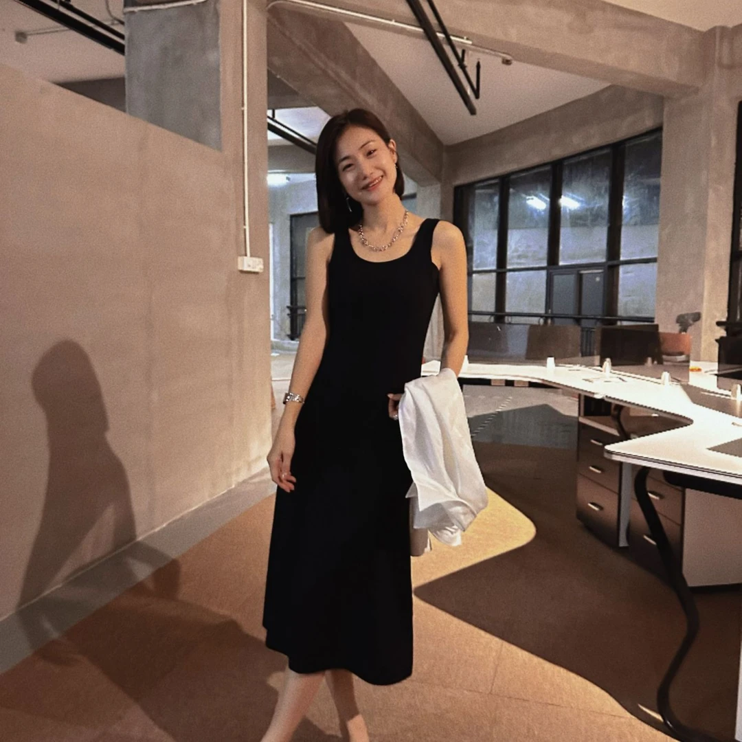 Q-懒人针织裙 夏季显瘦法式修身纯色时尚韩版气质连衣裙-L3097
