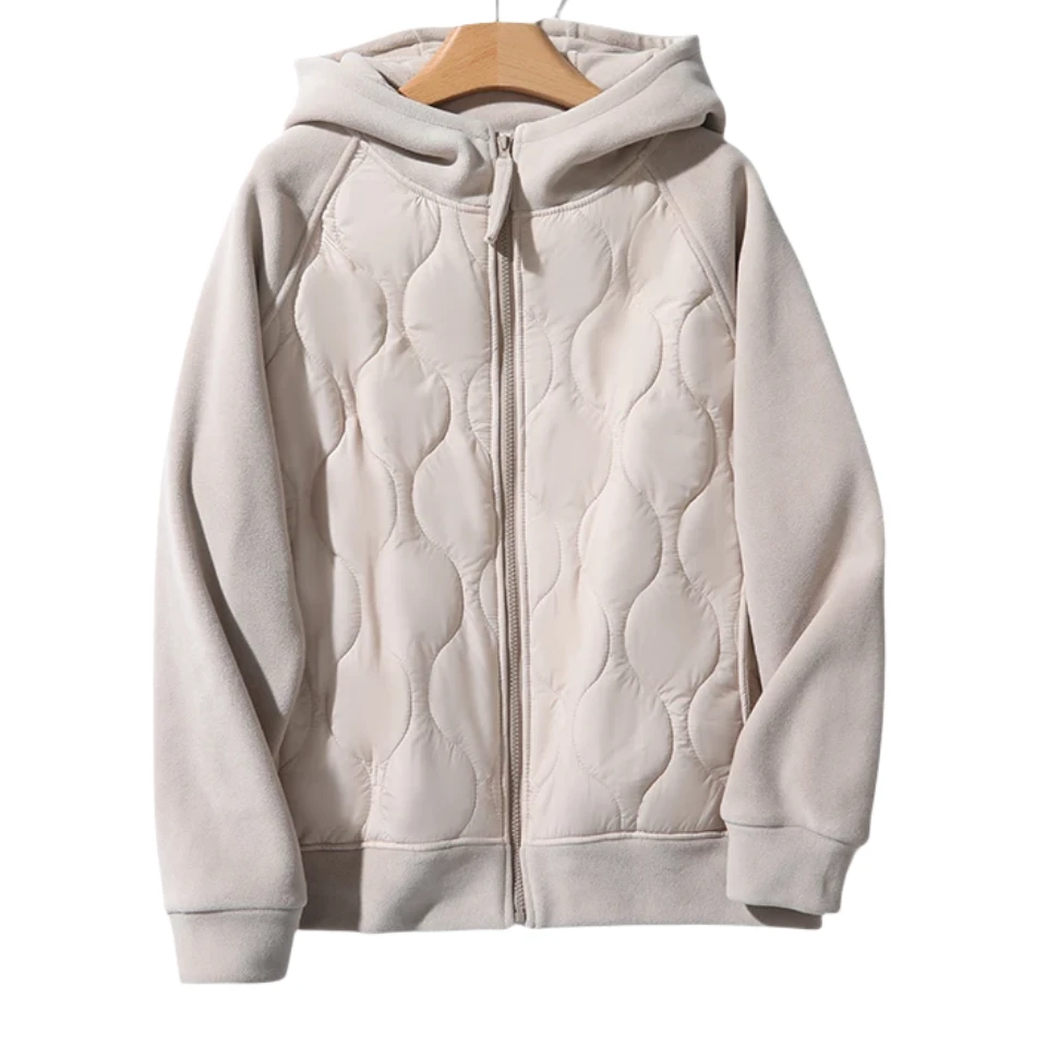 2025初春季新款外套简约百搭显瘦保暖防风加厚连帽长袖外套