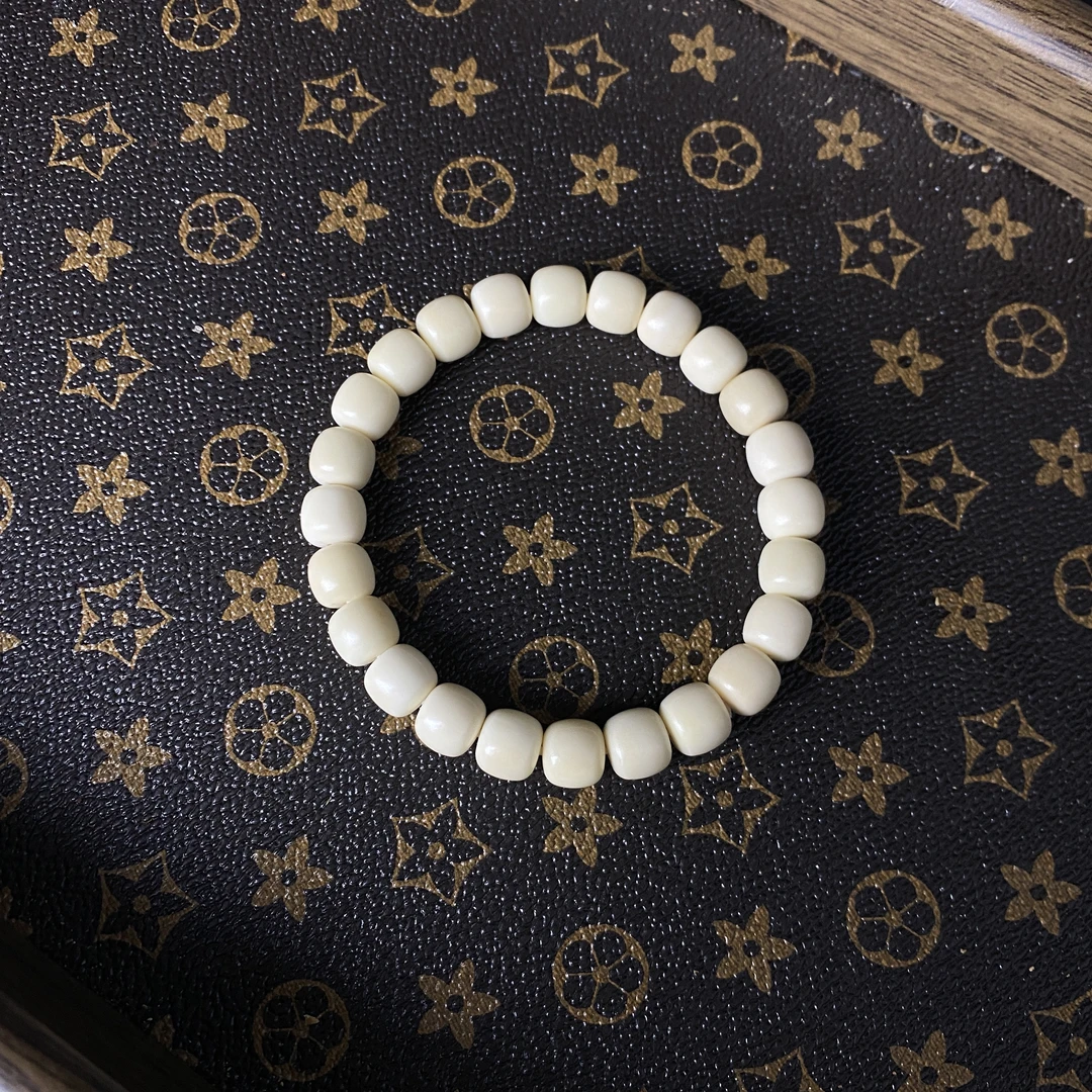 原生态 风化白玉菩提手串 8*9mm尺寸海南南椰果手捻文玩男女同款