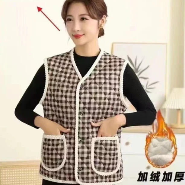 【实在QQ】秋冬新款马甲防寒保暖加绒加厚女背心洋气宽松坎肩