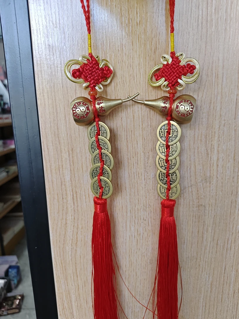 生蚕丝黄铜葫芦五帝钱大门侧挂葫芦相随福禄相伴对对挂