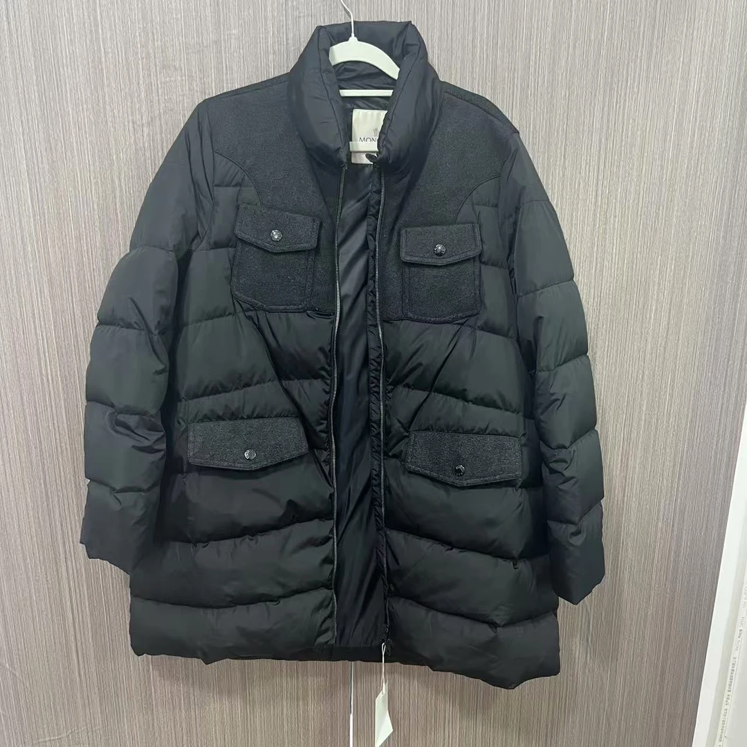 99新Moncler蒙口羊毛拼接羽绒服 尺码2