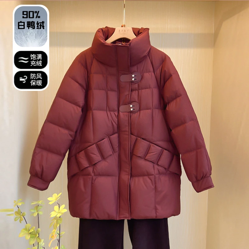 本命年羽绒服保暖冬装新款加厚时尚妈妈装高品质外套冬季立领