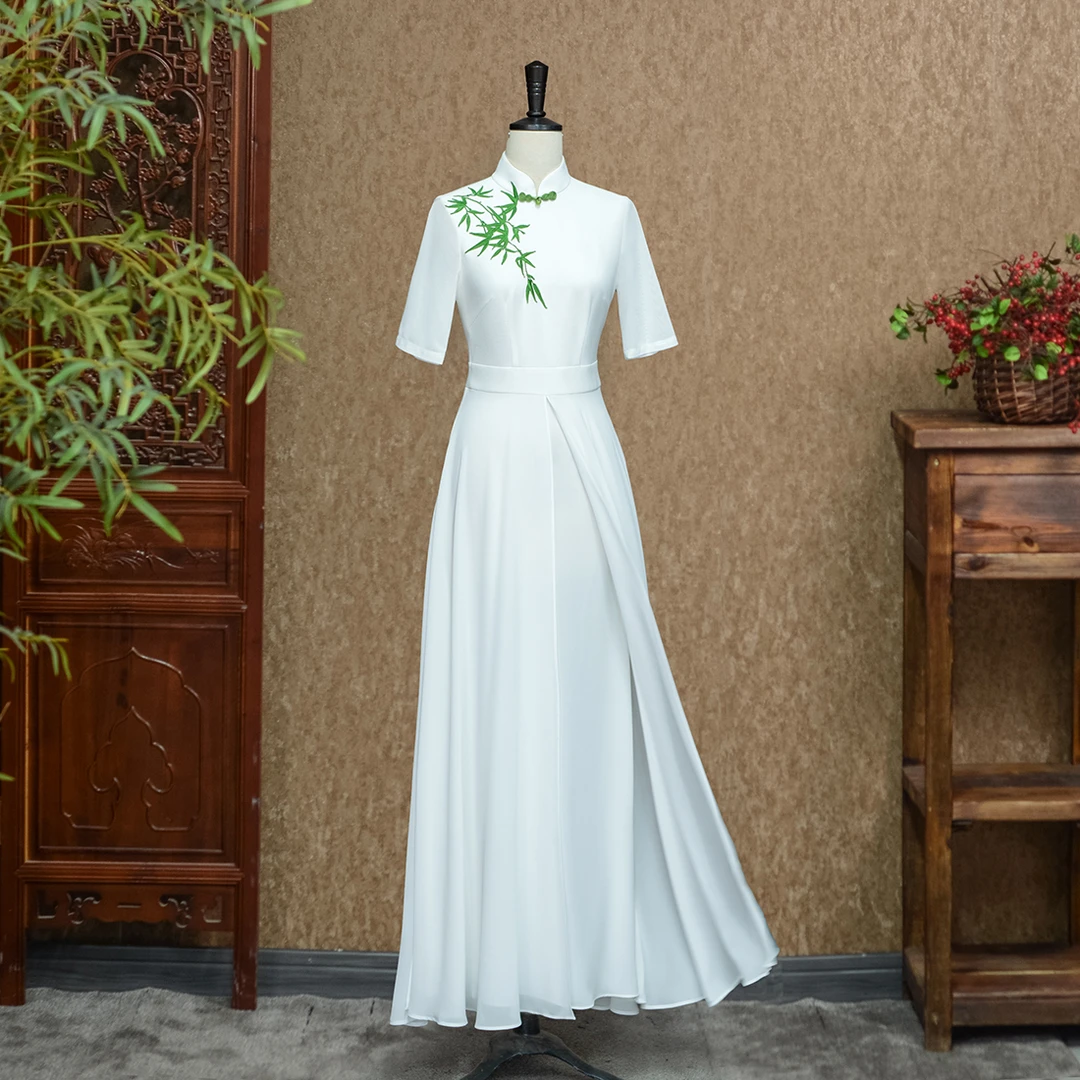 【赤眉老师粉丝专属】竹洁旗袍日常走秀气质中式修身款