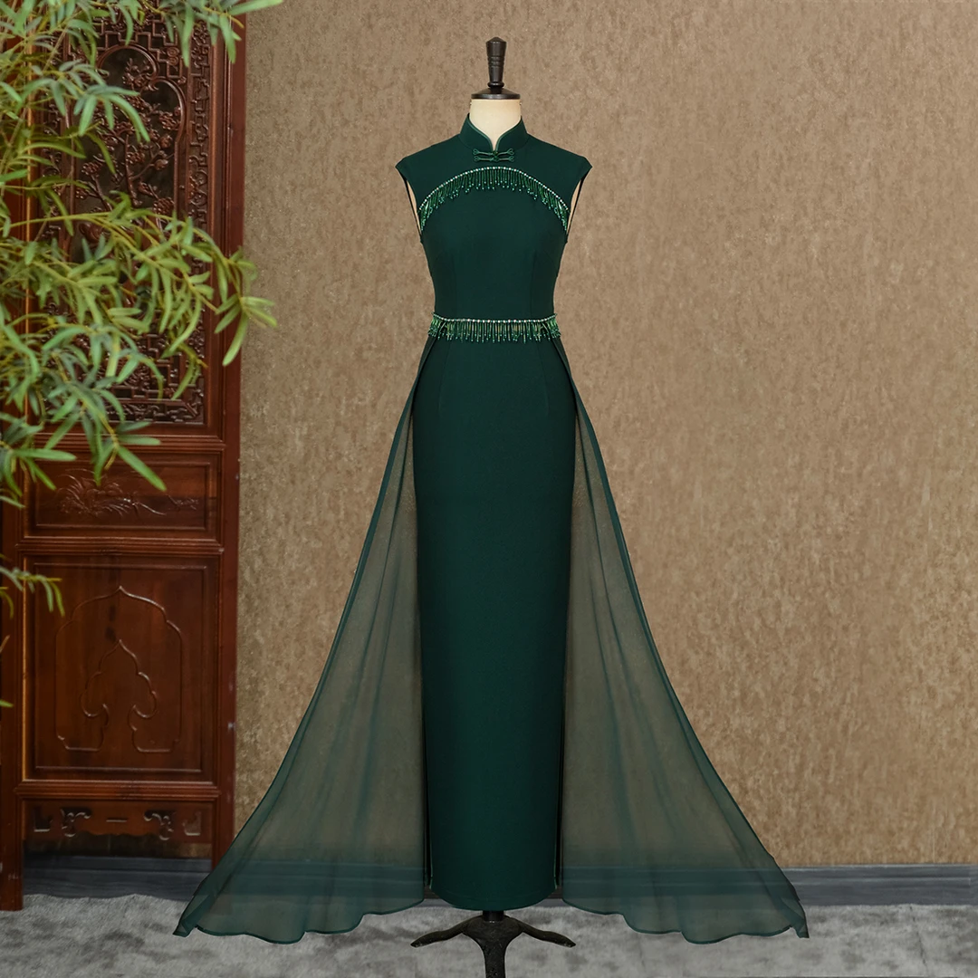 【姚君老师粉丝福利】山秀溪清旗袍日常套装气质中式修身版