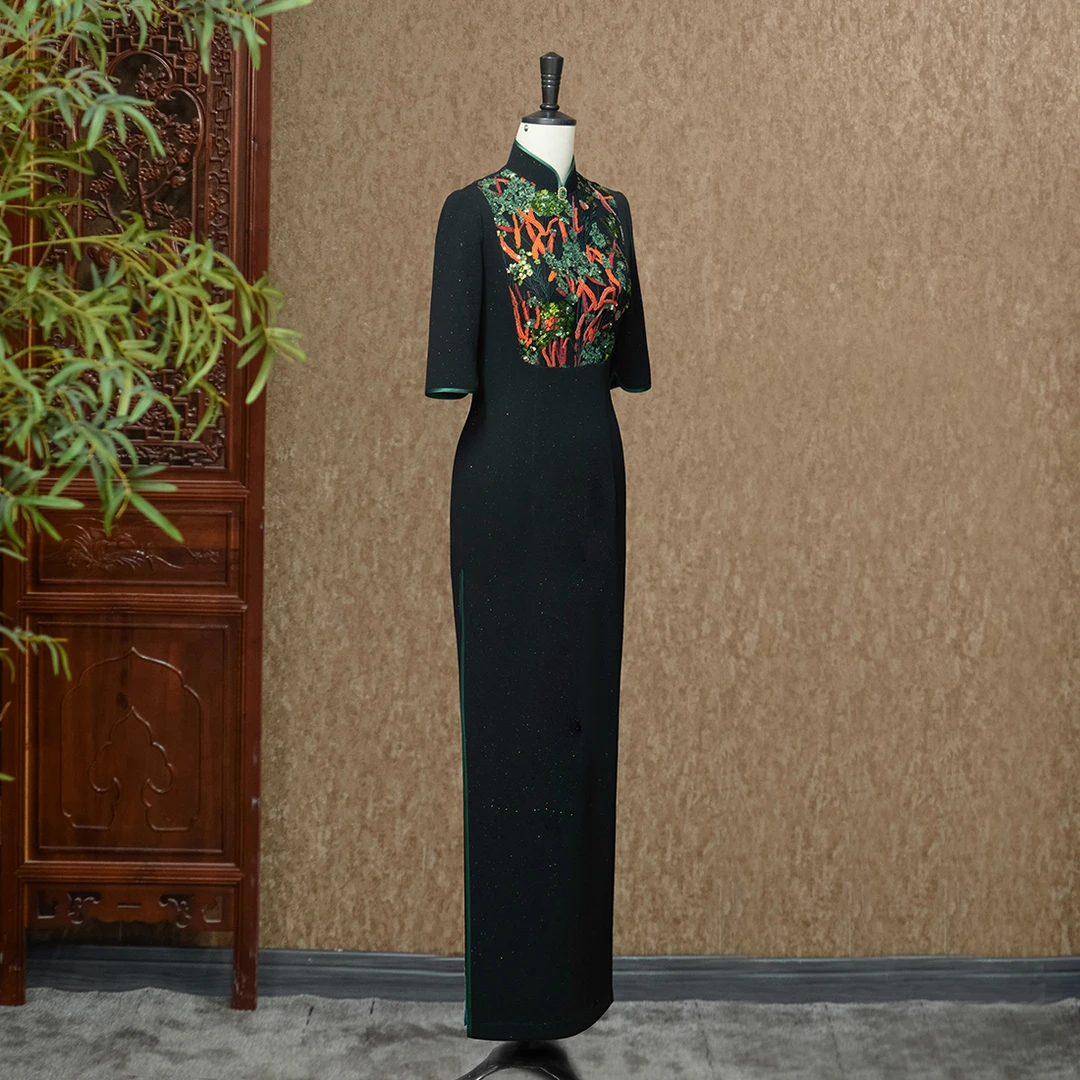 墨袖留香-改良旗袍（隆佳秀走秀旗袍111301）