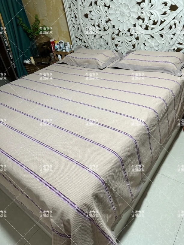 渥格凉席三件套2.5*2.5加大高端系列～奶茶色