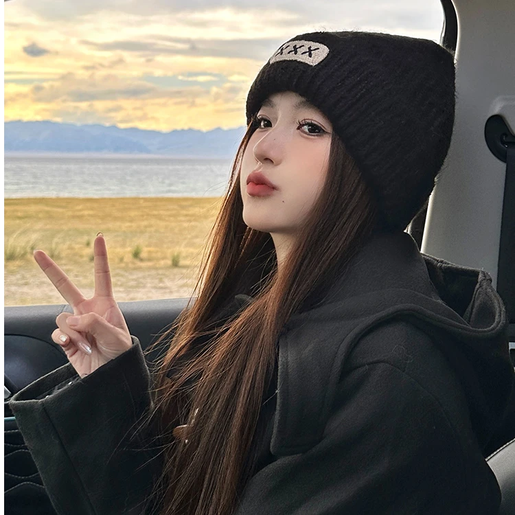 帽子女2025冬季新款保暖时尚韩版显脸小加厚护耳朵防寒针织毛线帽