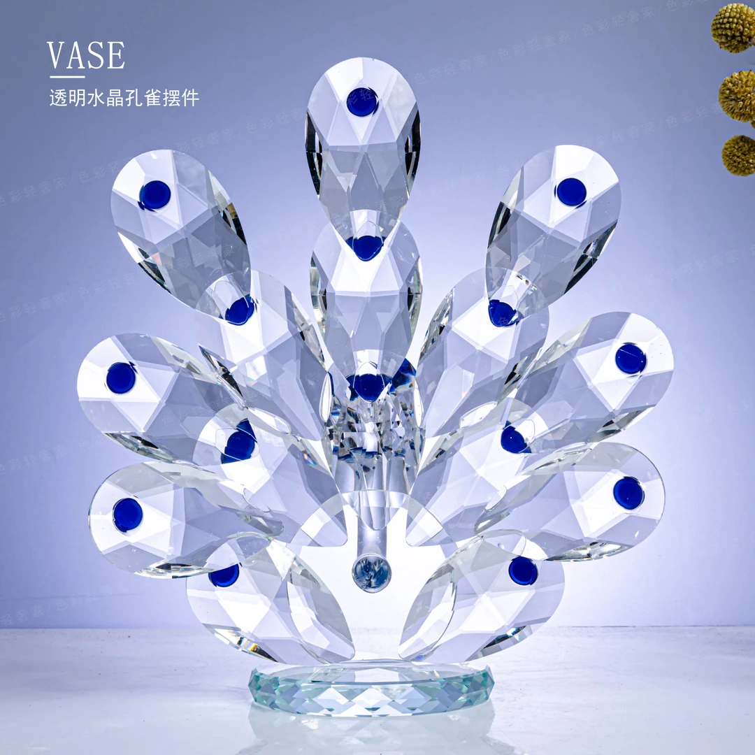 [青谷]欧式轻奢时尚水晶琉璃摆件桌面简约花卉装饰摆件F305