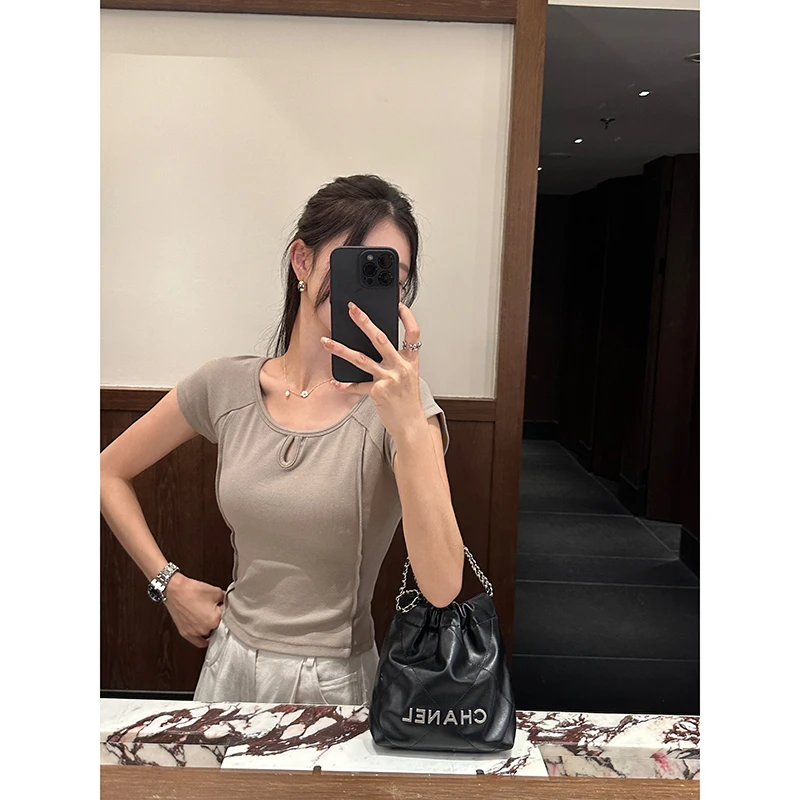 EKOOL衣库 夏季柔软亲肤修身显瘦圆领短袖T恤女/背心上衣X4042802