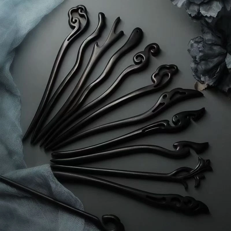 汉服搭配发饰 檀木发簪 款式随机