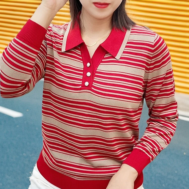 100%莱赛尔纤维（天丝）优雅时尚宽松洋气休闲气质长袖针织衫