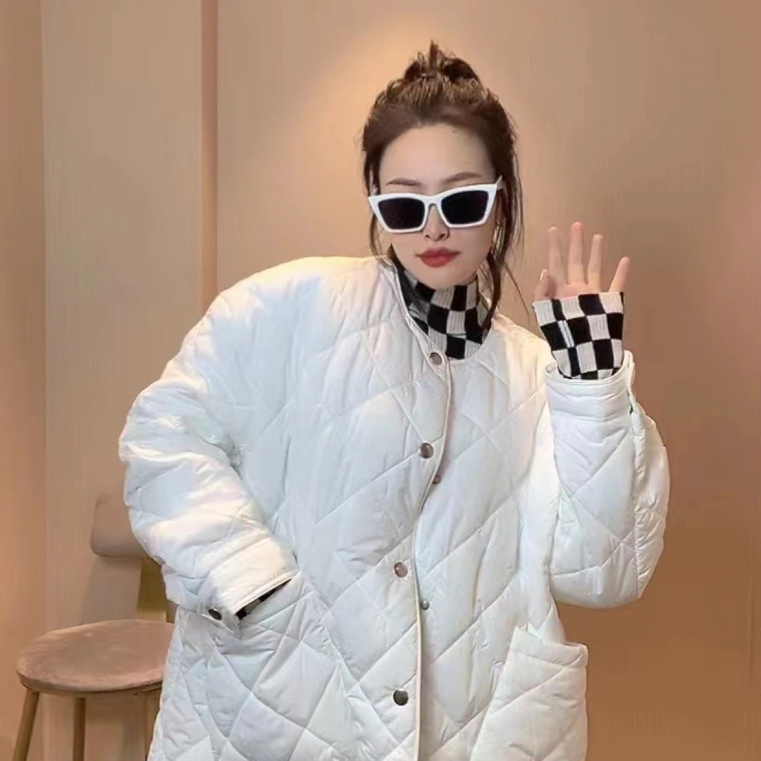 阿玛施/AMASS圆领时尚新雪丽宽松软糯中长棉服5400730