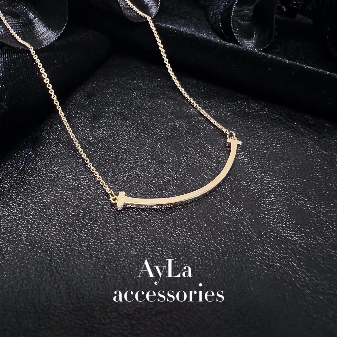 坠链均925银 【艾拉饰品】微笑光版T 【五金女孩】项链AL555