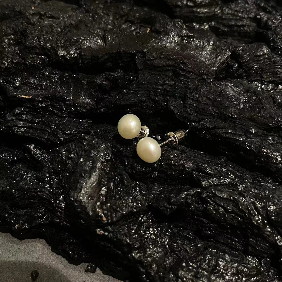 925银仿珍珠耳饰 单珠耳钉 s92 Y710454