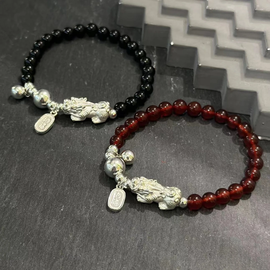 925银仿水晶手链 新中式古风貔貅珠珠手链  23122809