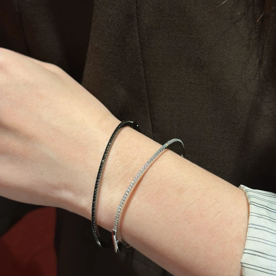 925银合成锆石手镯 单排镶嵌手镯  JB301