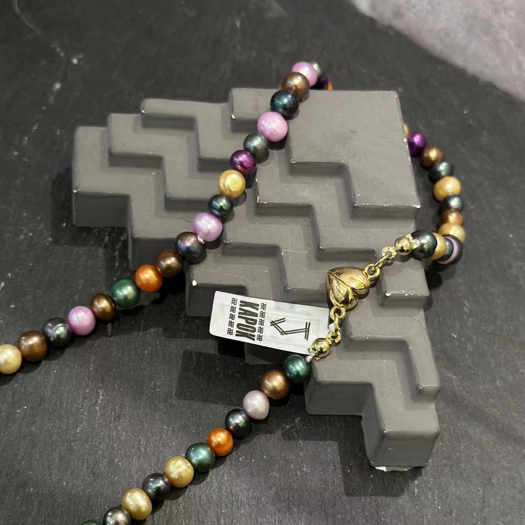 非金属仿珍珠项链 外单彩色贝珠项链   50207