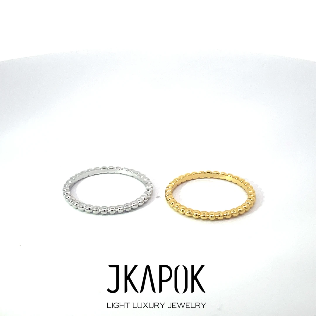 925银合成锆石戒指 时尚气质轻奢 豆豆戒指 JR045