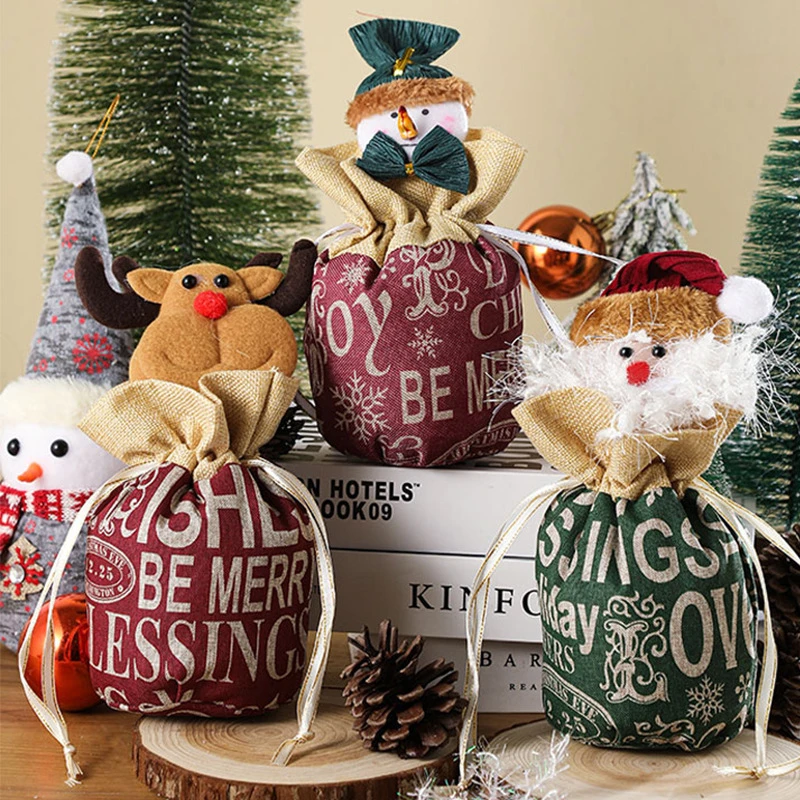圣诞节装饰品平安夜平安果礼物袋圣诞节苹果袋糖果袋礼品袋包装袋