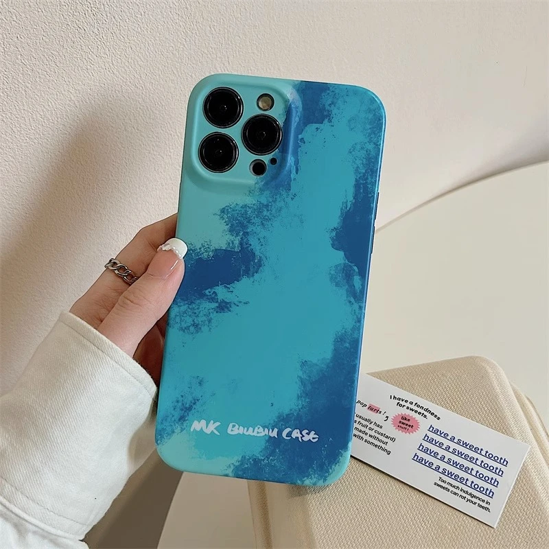 艺术油画邓为同款苹果/华为/荣耀/小米/oppo/vivo手机壳大海色ins