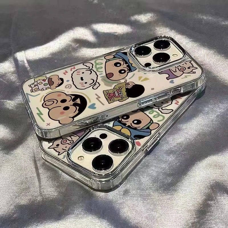 嘟嘴小新苹果14手机壳iphone13新款保护套12promx情侣xr电镀11/12