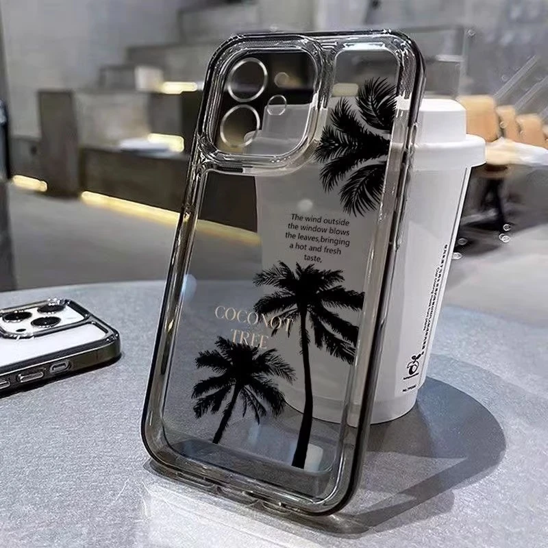 剪影椰树iphone14手机壳苹果13/12promax新款x/xr硅胶11/8全包ins