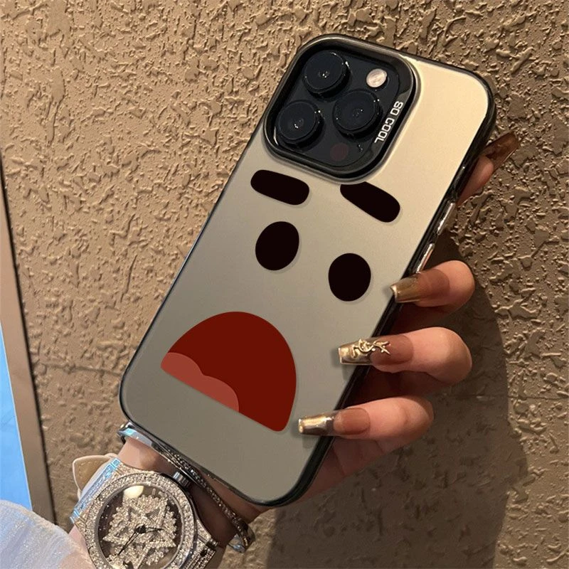 惊讶表情金属按键苹果14promax手机壳iPhone13pro12/11磨砂8p软壳