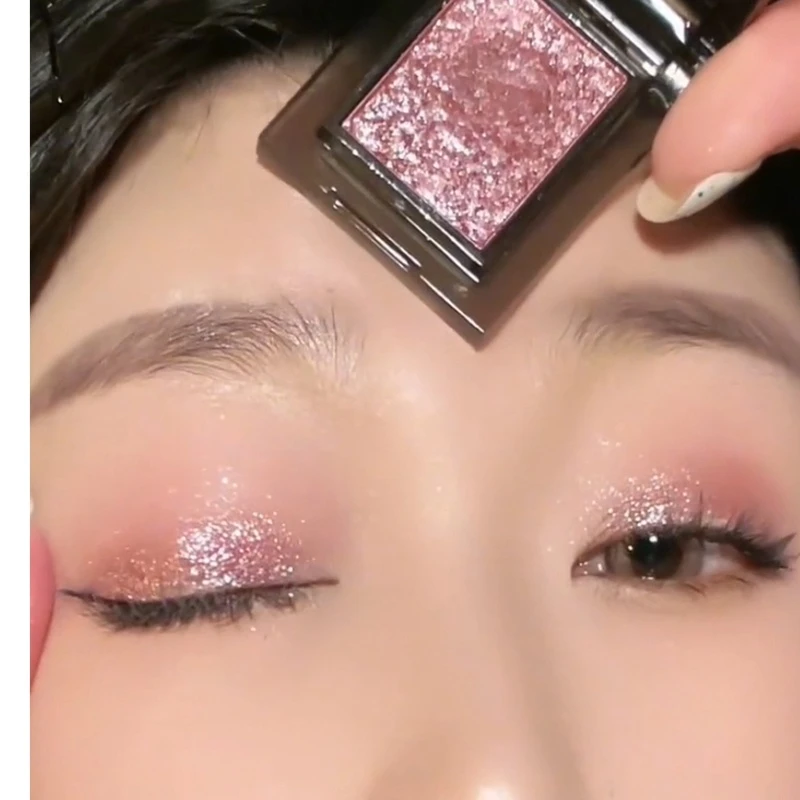 HERORANGE 烟熏单色眼影爆款琉璃粉甜酷珠光细闪粉亮片紫色眼影盘