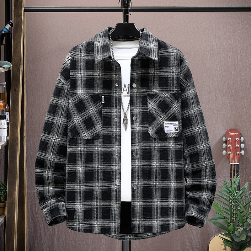 青少年学生休闲牛仔衬衫夹克外套男春秋新款舒适潮流时尚百搭外套