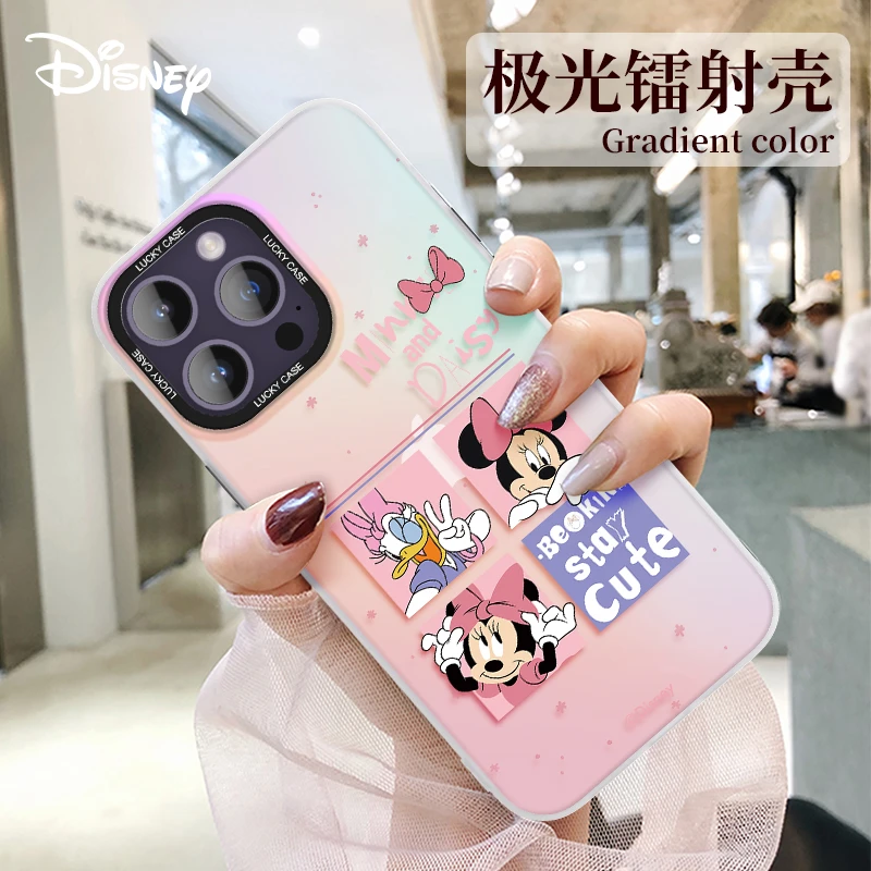 迪士尼【苹果/华为/OPPO/VIVO】新款镭射磨砂渐变亚克力女款手机壳