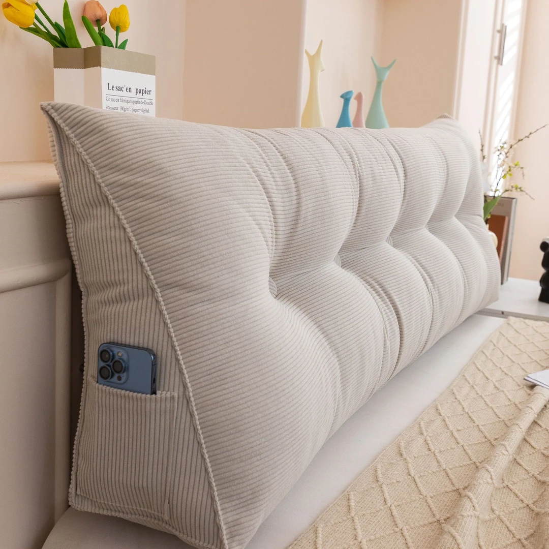 灯芯绒2024新款床头大靠背软包靠垫床头改造寝室卧室老人防撞护垫