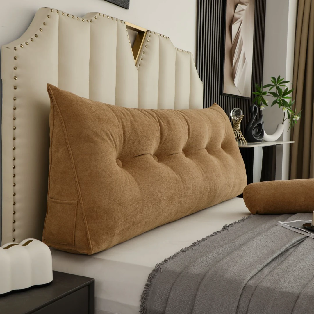 云朵绒新款床头软包靠垫防撞可拆洗奶油风靠枕卧室加厚床上大靠背