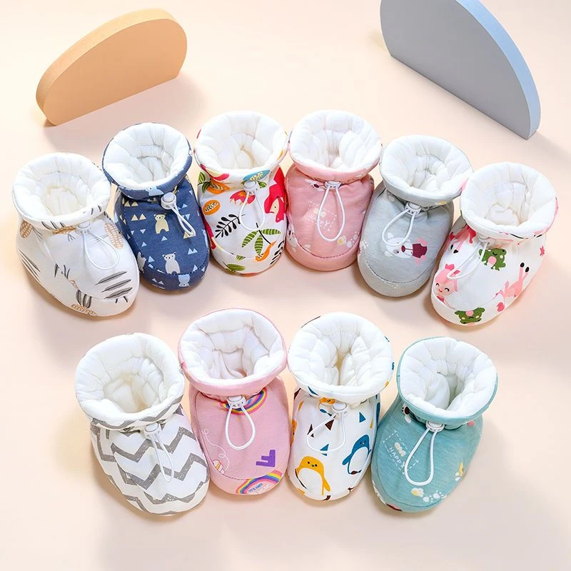 春秋季新生儿鞋子0-12个月软底脚套鞋袜护脚套不掉鞋棉布吸汗男女