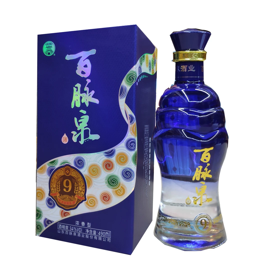 君旭南特产 百脉泉9新版34度清照酒固态白酒浓香酒34度490
