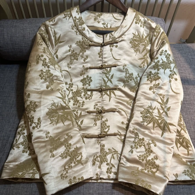 赏桂 芳华设计新中式复古长袖外套国风重工提花外套