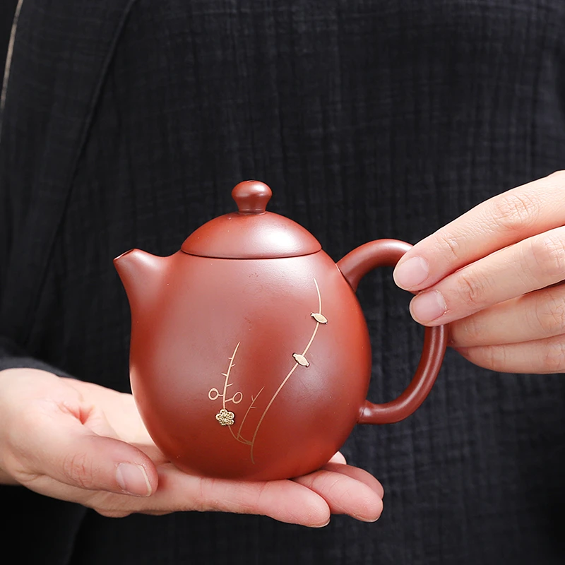 勋陶-朱泥大红袍锯钉龙蛋壶200毫升（吴成志）礼盒装ZH051